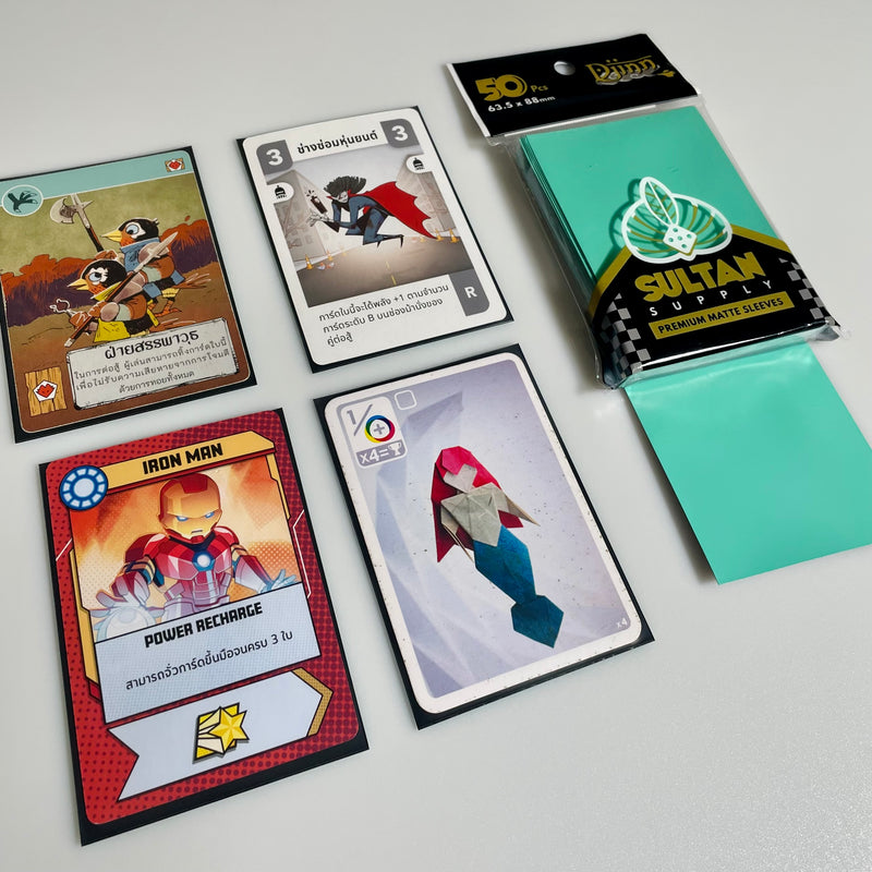 Load image into Gallery viewer, SULTAN SUPPLY: 50 PCS 63.5 X 88MM (66X91) MATTE DECK PROTECTOR DUAL LAYER (MINT GREEN)