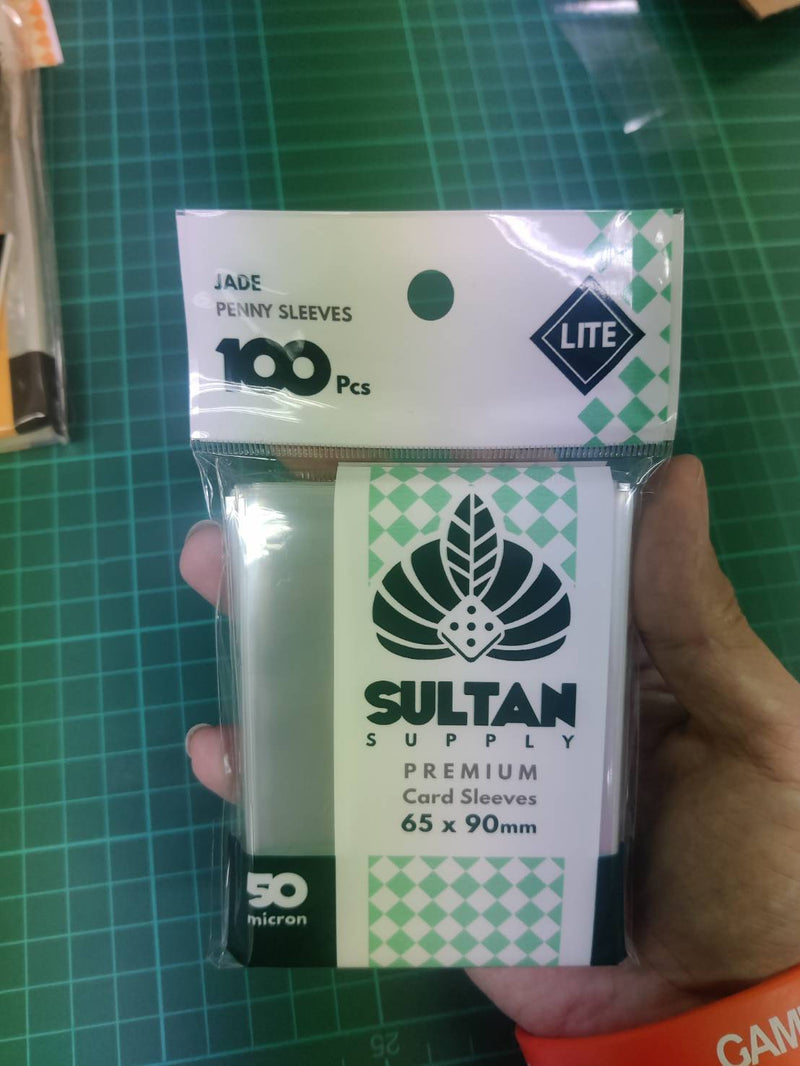 Load image into Gallery viewer, Sultan Supply: 100pcs 65 x 90 mm (67x92) (Jade Lite) 50 micron Sleeves