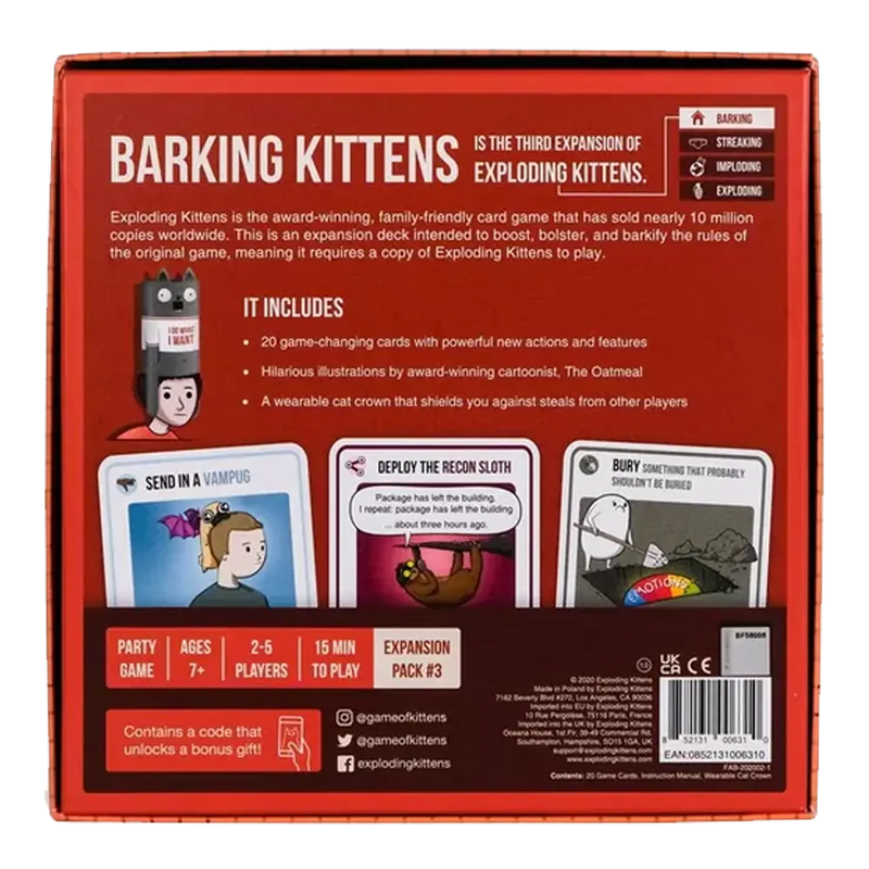 Load image into Gallery viewer, EXPLODING KITTENS BARKING KITTENS EN