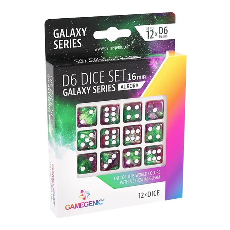Load image into Gallery viewer, GALAXY SERIES - AURORA - D6 DICE SET 16 MM (12 PCS)