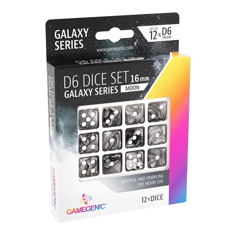 Load image into Gallery viewer, GALAXY SERIES - MOON - D6 DICE SET 16 MM (12 PCS)