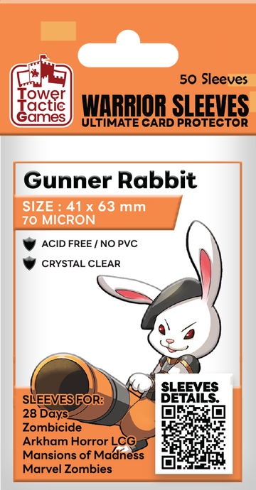 TOWER TACTIC GAMES SLEEVE 41x63MM GUNNER RABBIT