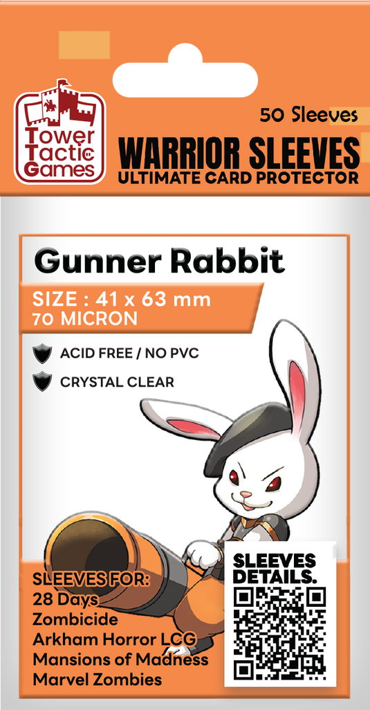 TOWER TACTIC GAMES SLEEVE 41x63MM GUNNER RABBIT