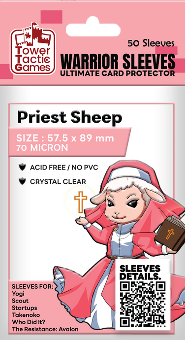 TOWER TACTIC GAMES SLEEVE 57.5x89MM PRIEST SHEEP