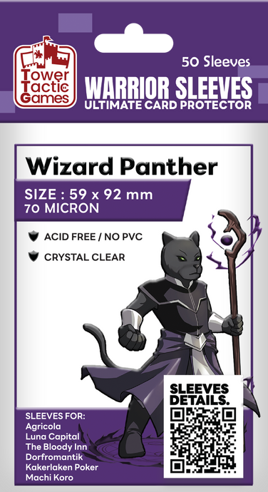 TOWER TACTIC GAMES SLEEVE 59x92MM WIZARD PANTHER