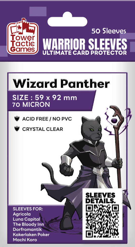 TOWER TACTIC GAMES SLEEVE 59x92MM WIZARD PANTHER