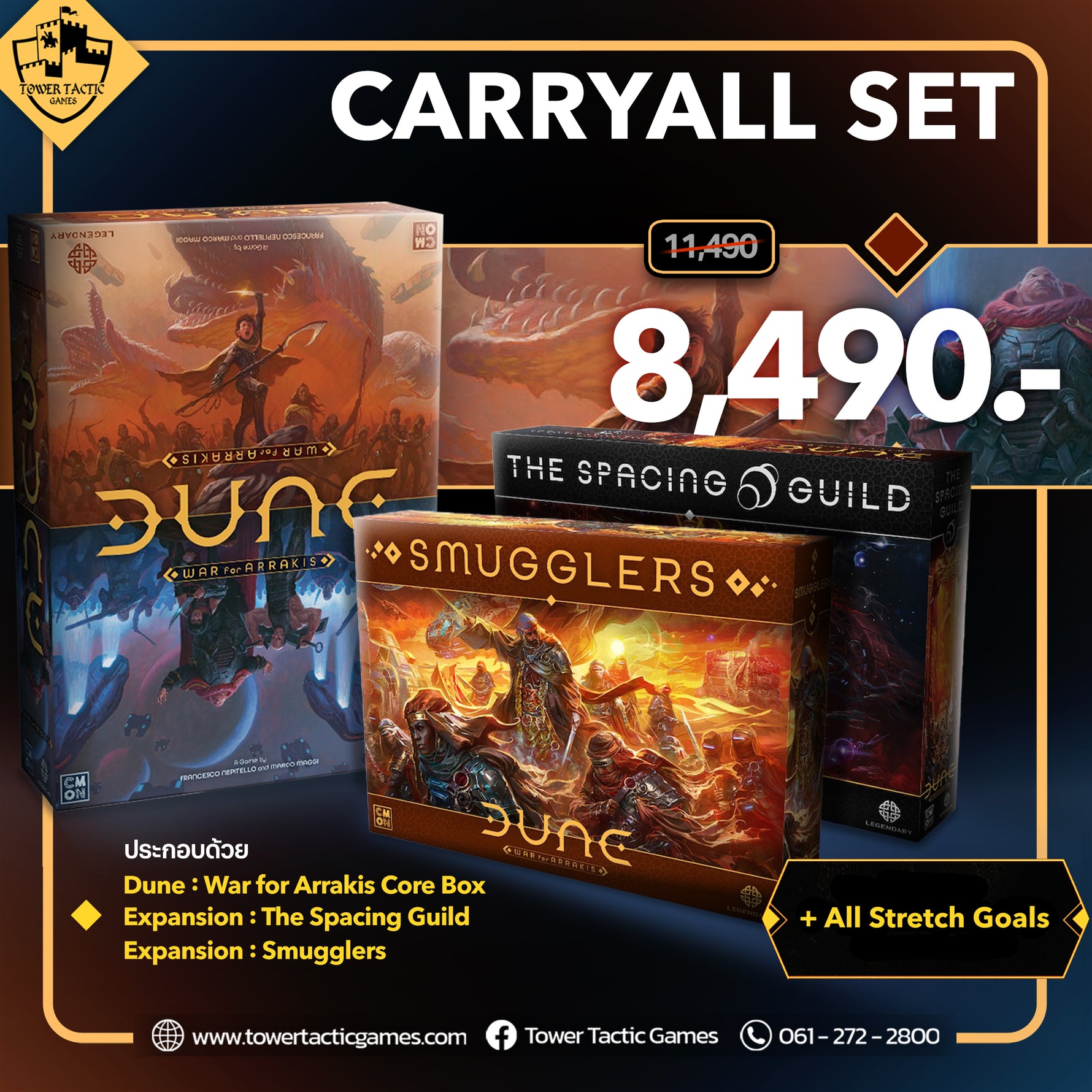 Jeu De Société Dune: War For Arrakis Kickstarter Edition - Édition Carryall Avec Stretchgoals - Neuf EN